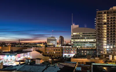 image of metropolitan skyline at night