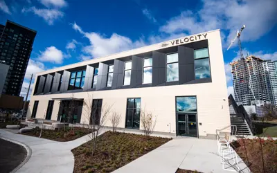 office building that says velocity on it